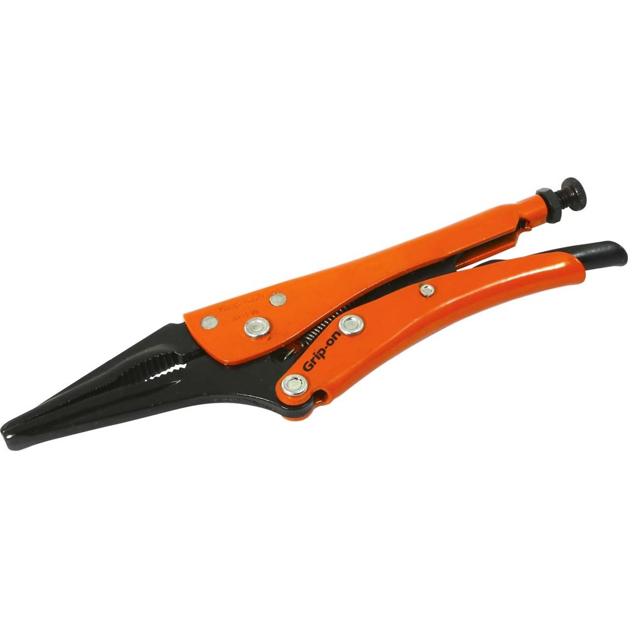 Grip-on, 10in. Locking Pliers, 2-3/4in. Jaw Opening, Long Nose, Pieces (qty.) 1 Material Alloy Steel, Jaw Capacity 2.68 in, Model# 127F10